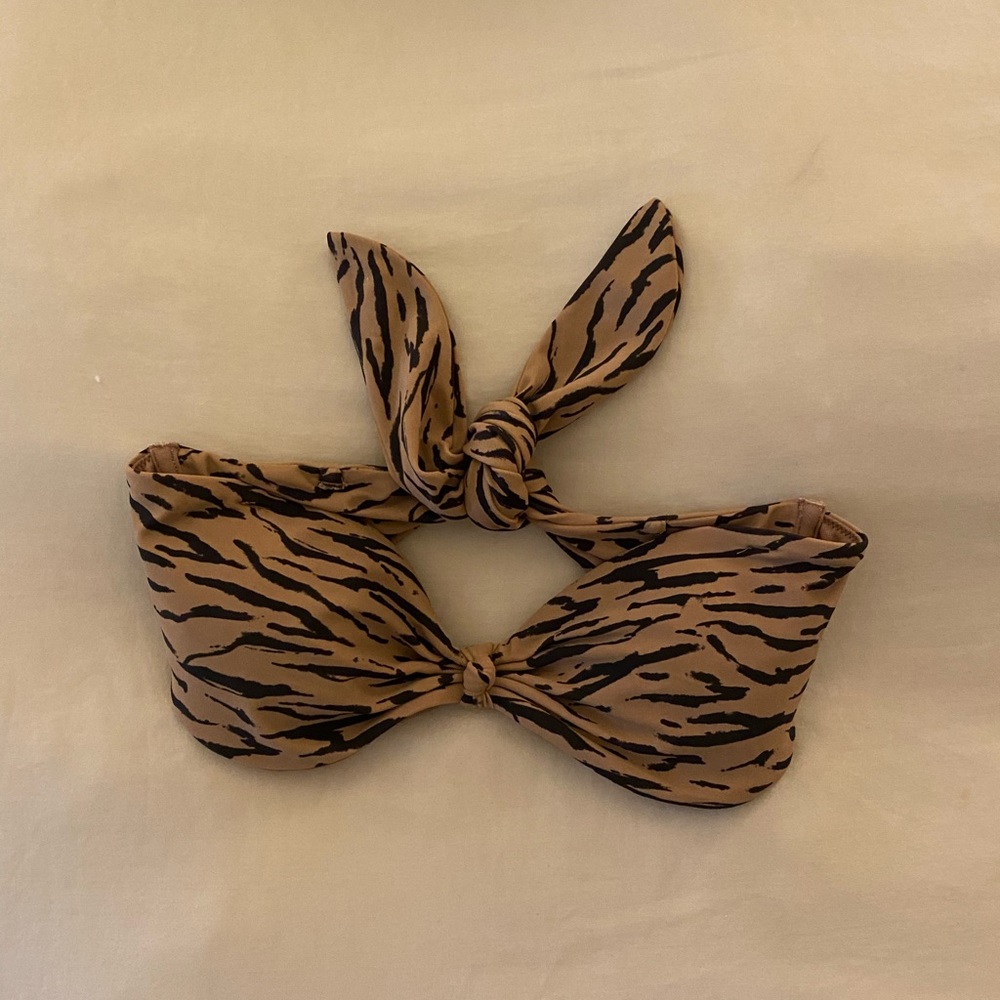 Animal print strapless bikini top. Never worn.